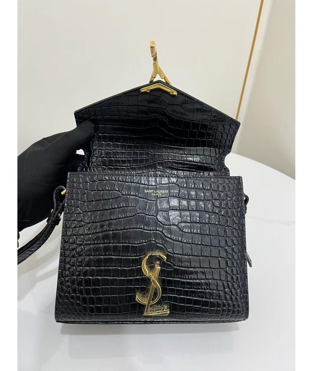SAINT LAURENT Черная кожаная сумка через плечо, фото 7