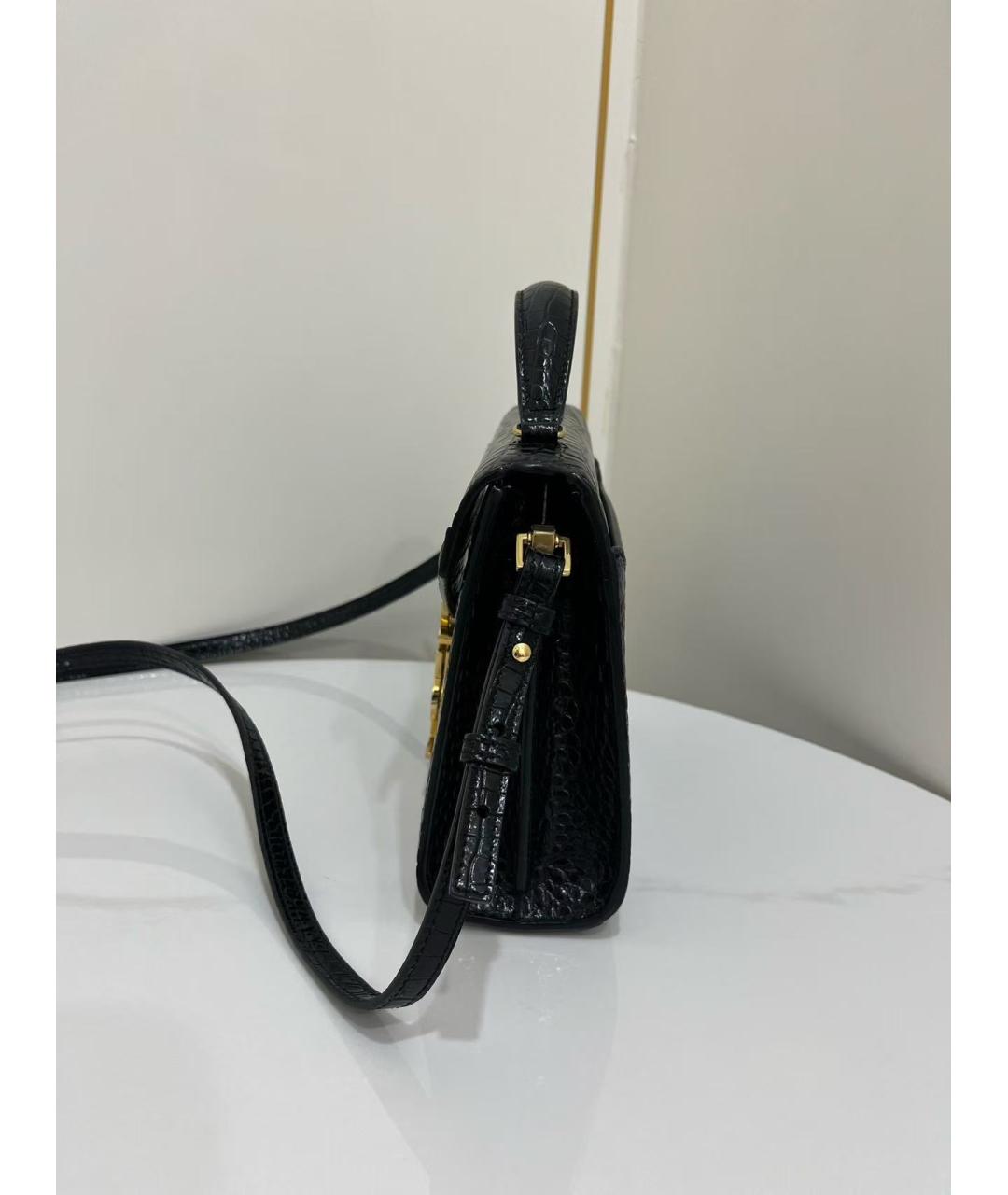 SAINT LAURENT Черная кожаная сумка через плечо, фото 4