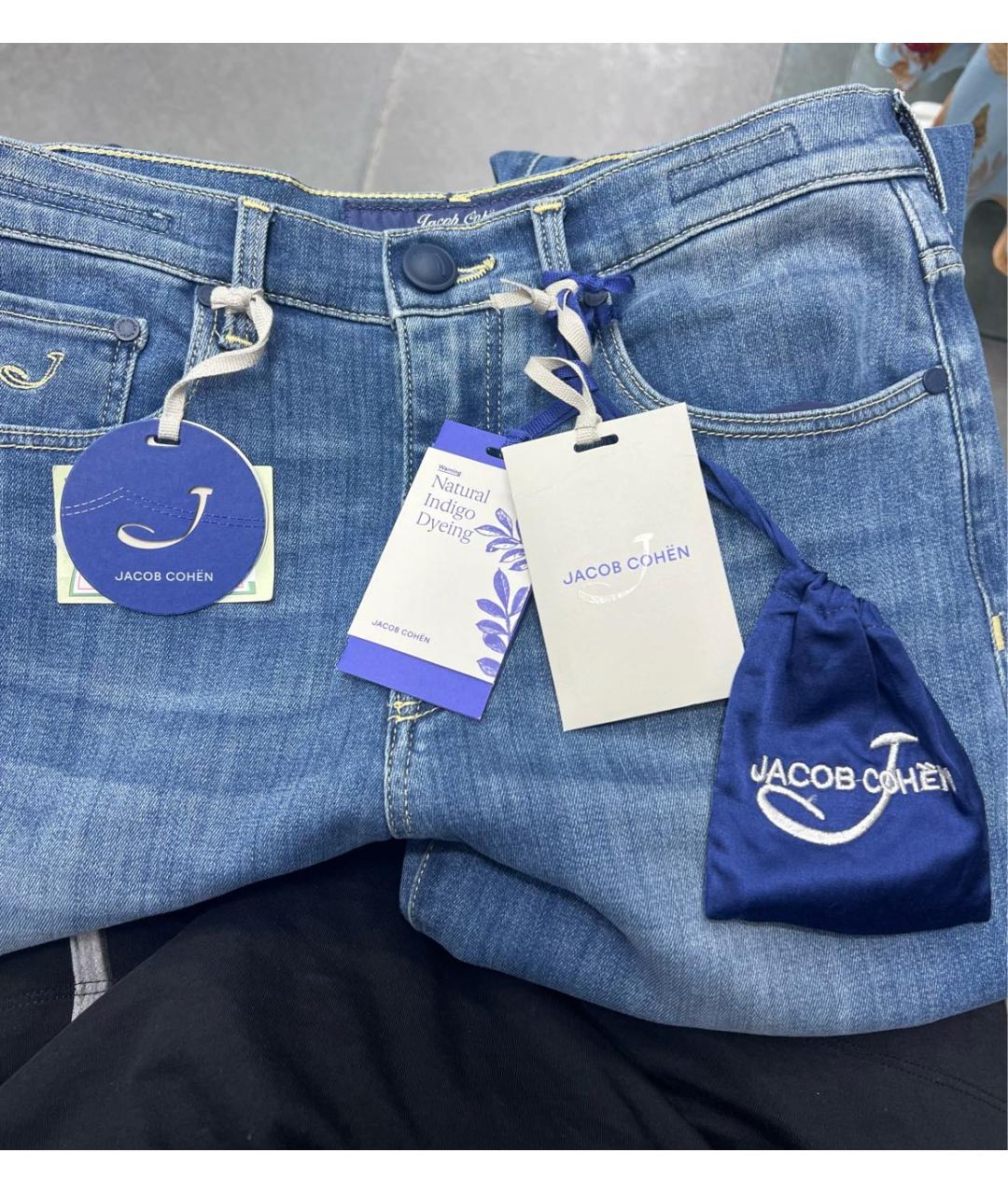 JACOB COHEN Синие хлопко-эластановые джинсы клеш, фото 4