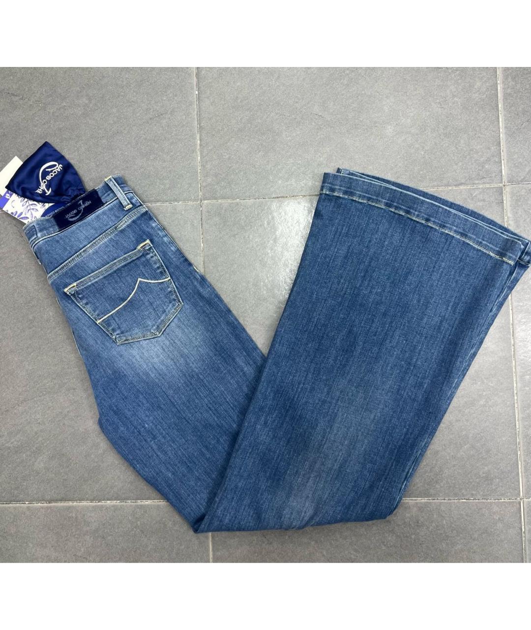 JACOB COHEN Синие хлопко-эластановые джинсы клеш, фото 2