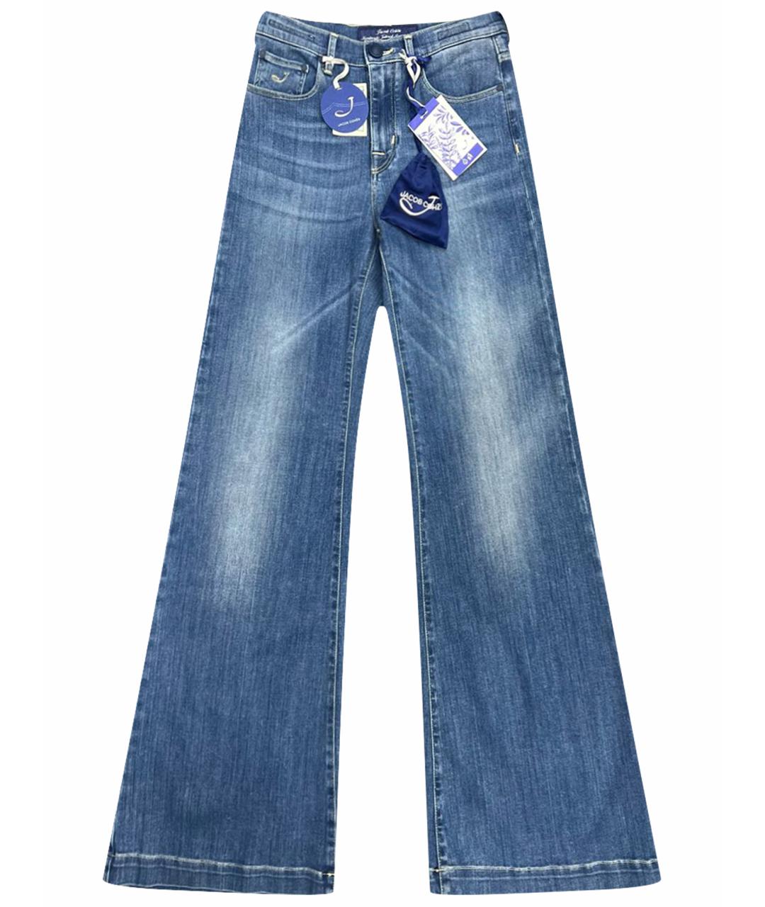 JACOB COHEN Синие хлопко-эластановые джинсы клеш, фото 1