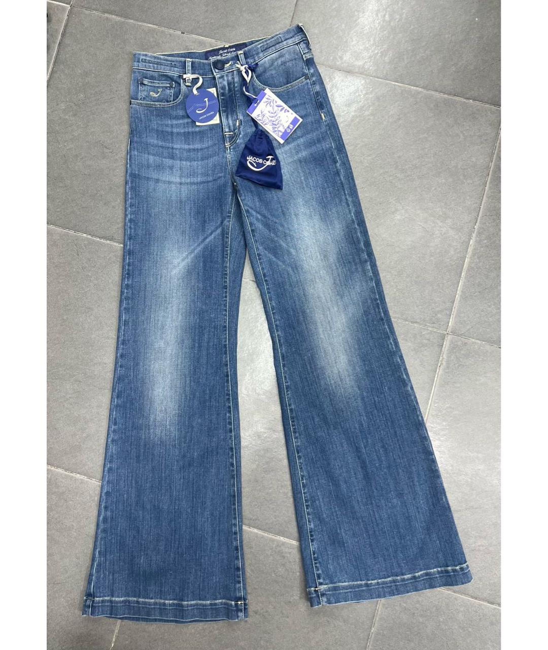 JACOB COHEN Синие хлопко-эластановые джинсы клеш, фото 8