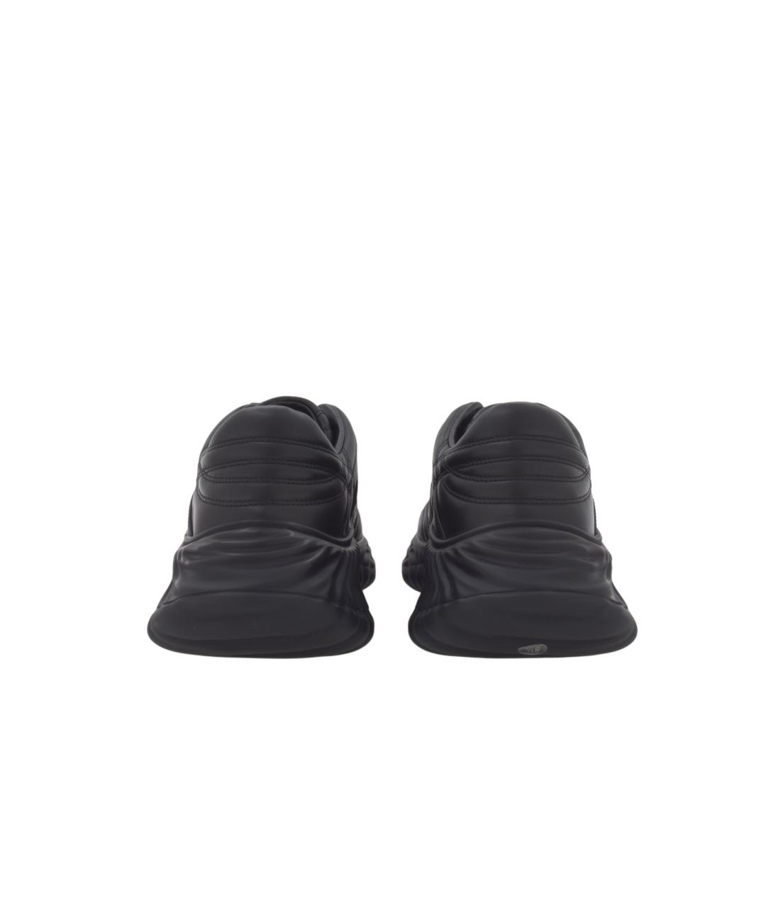 GUCCI Черные кожаные низкие кроссовки / кеды, фото 5