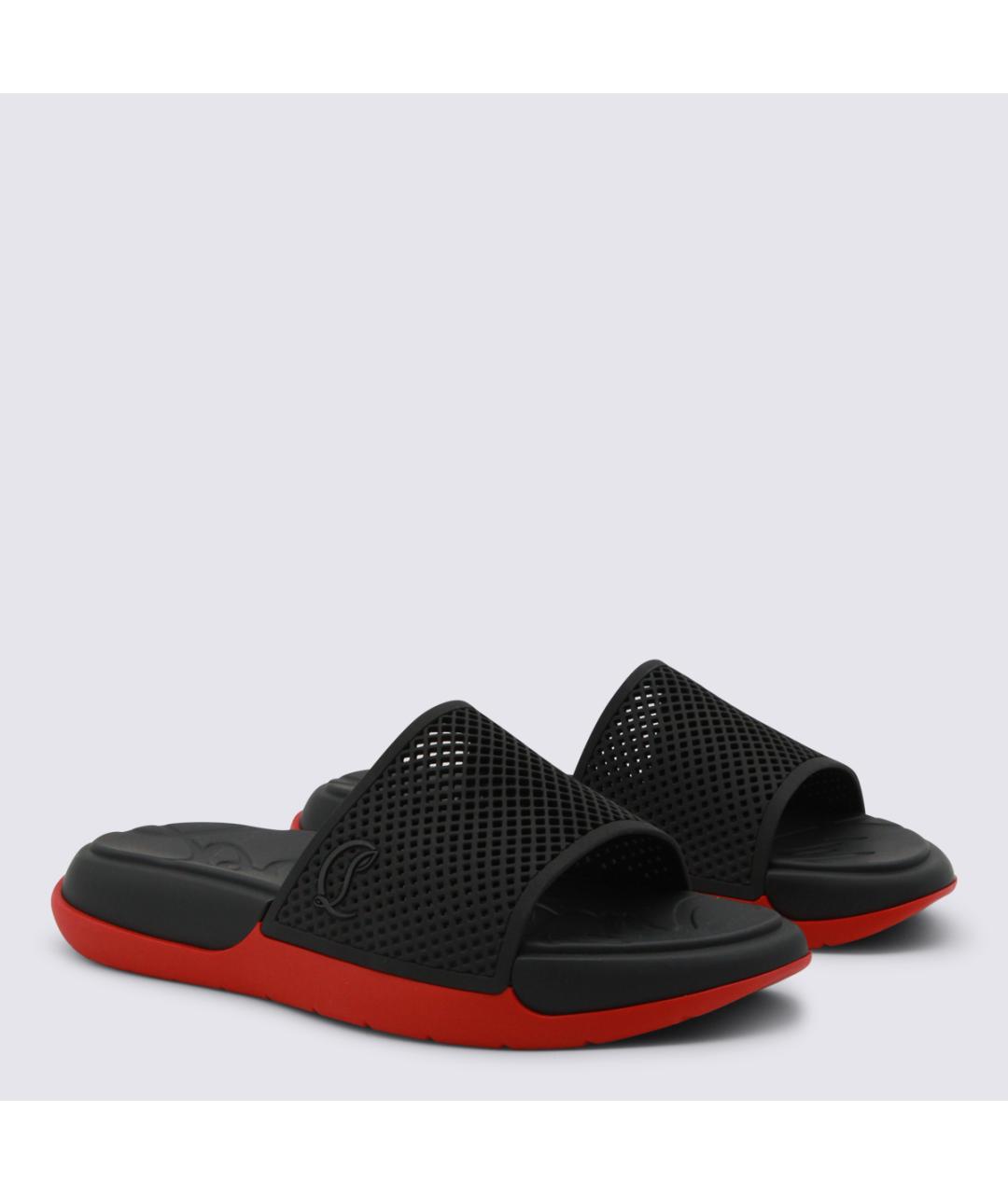 CHRISTIAN LOUBOUTIN Черные шлепанцы, фото 2