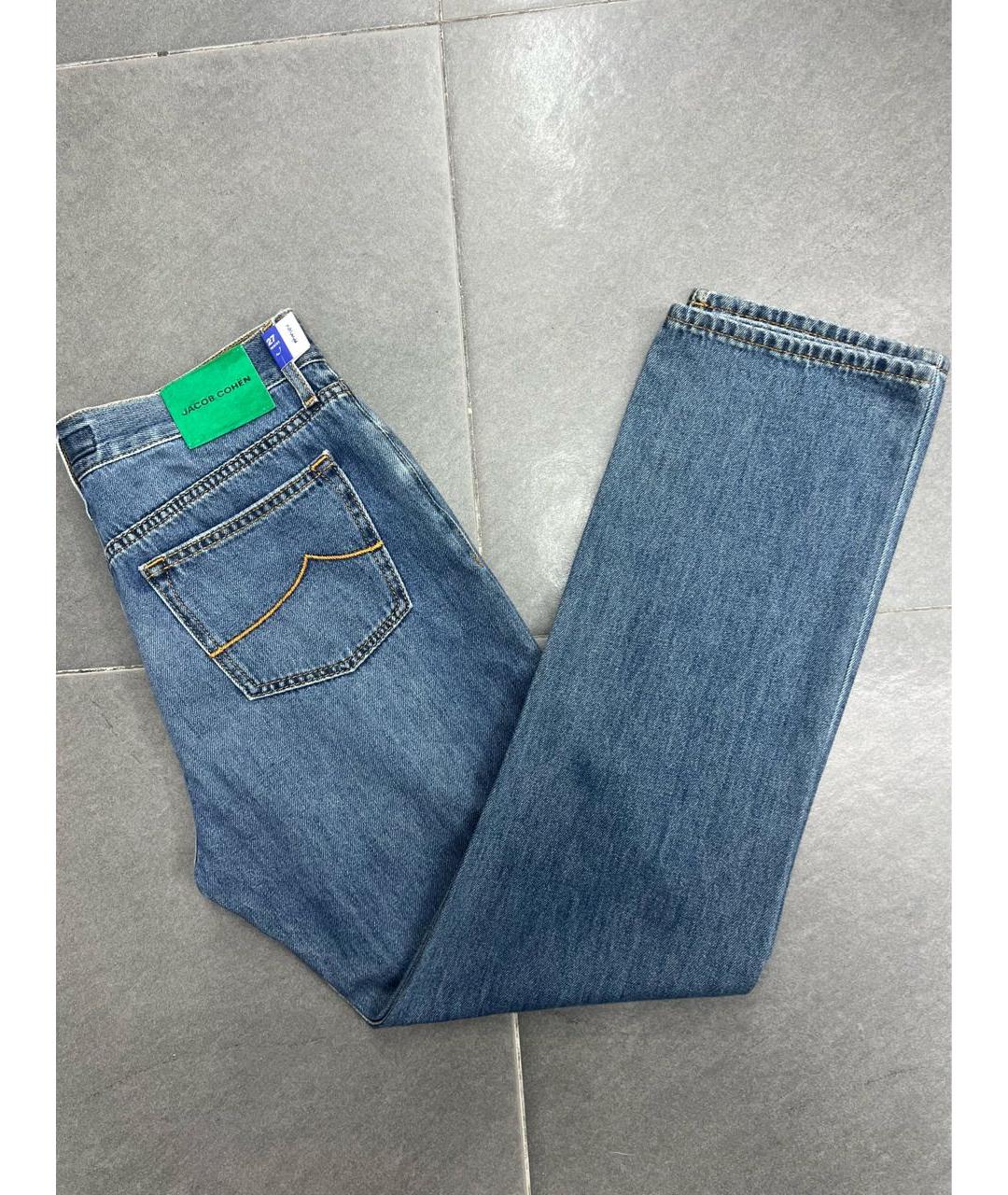 JACOB COHEN Синие хлопковые прямые джинсы, фото 2