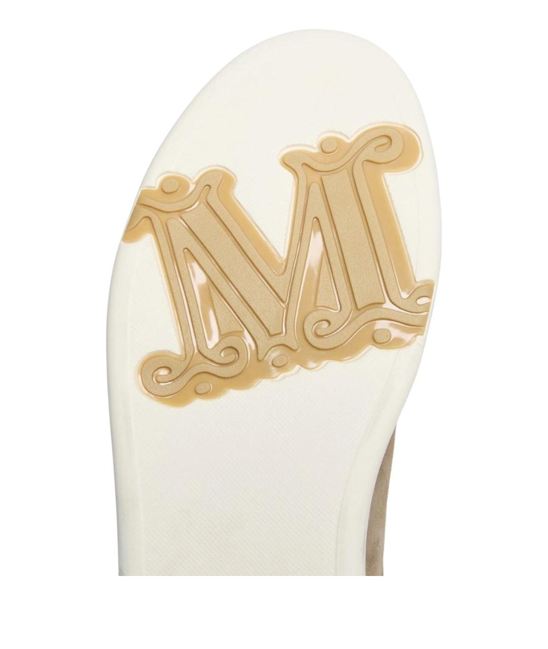 MAX MARA Коричневые кожаные кеды, фото 5