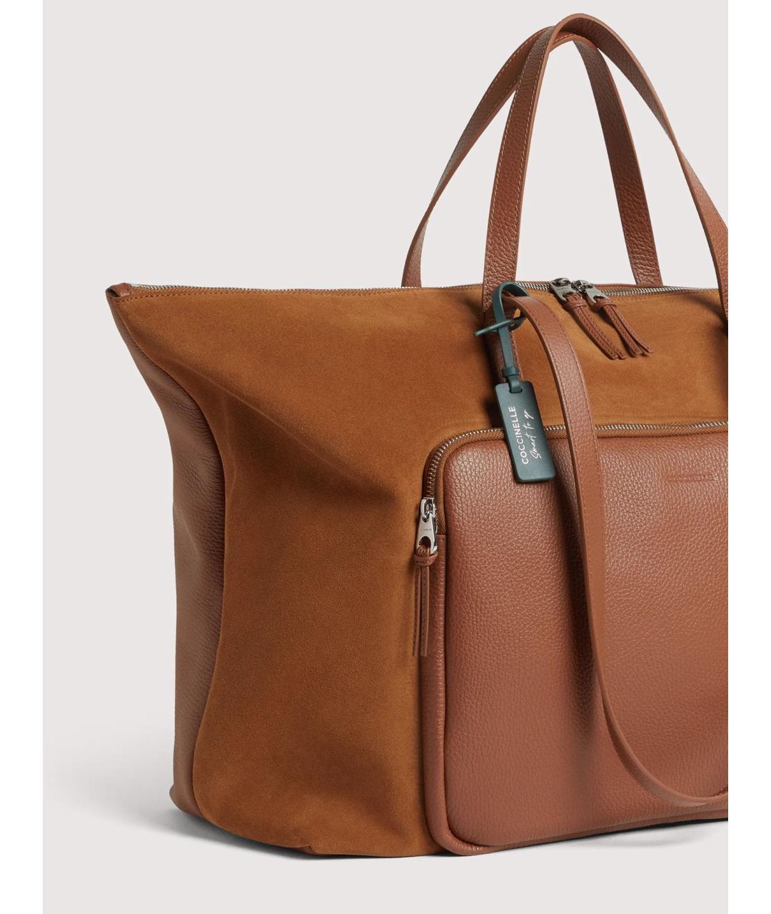 COCCINELLE Коричневая кожаная сумка через плечо, фото 5