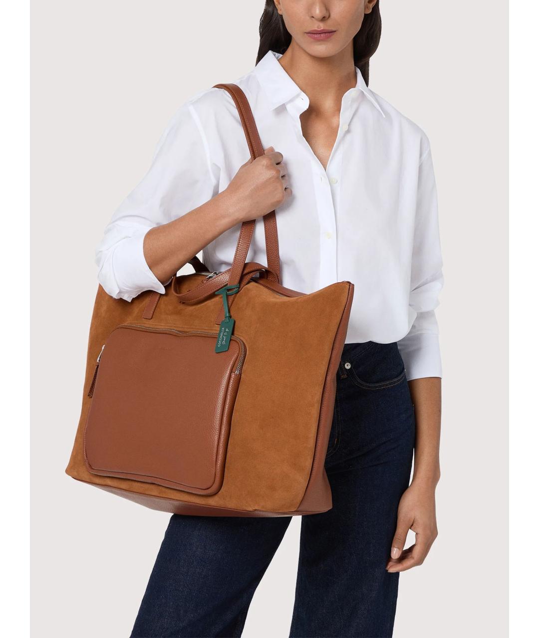 COCCINELLE Коричневая кожаная сумка через плечо, фото 2