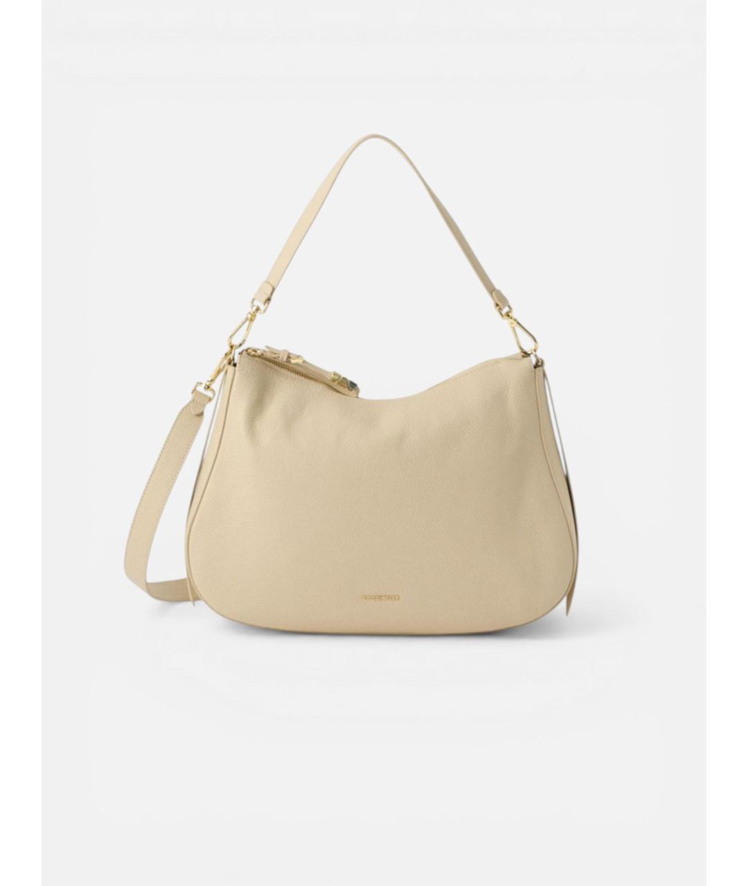 COCCINELLE Бежевая кожаная сумка через плечо, фото 3