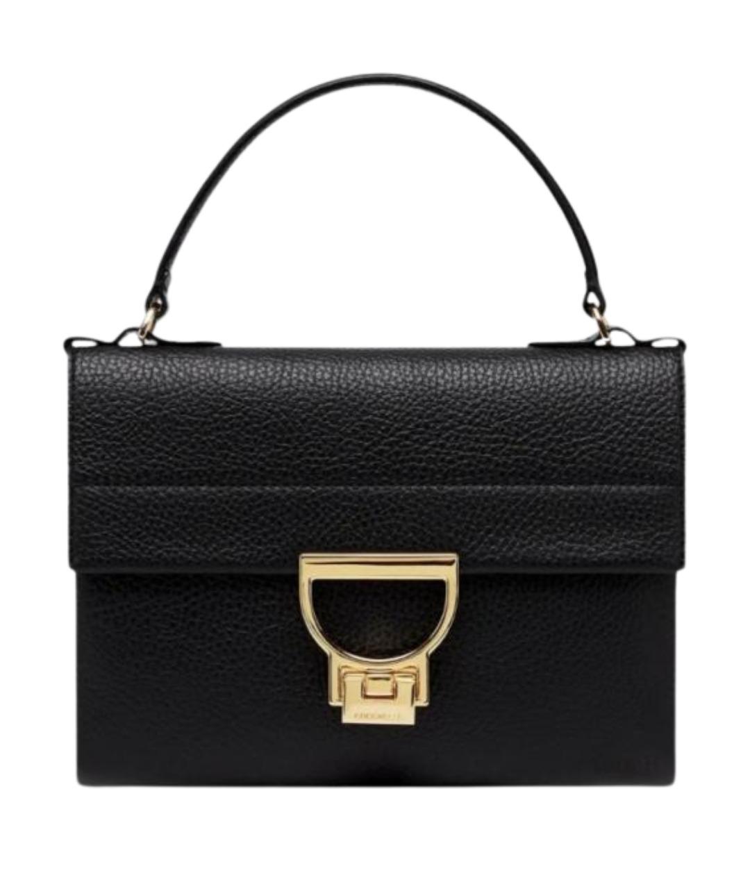 COCCINELLE Черная кожаная сумка с короткими ручками, фото 1