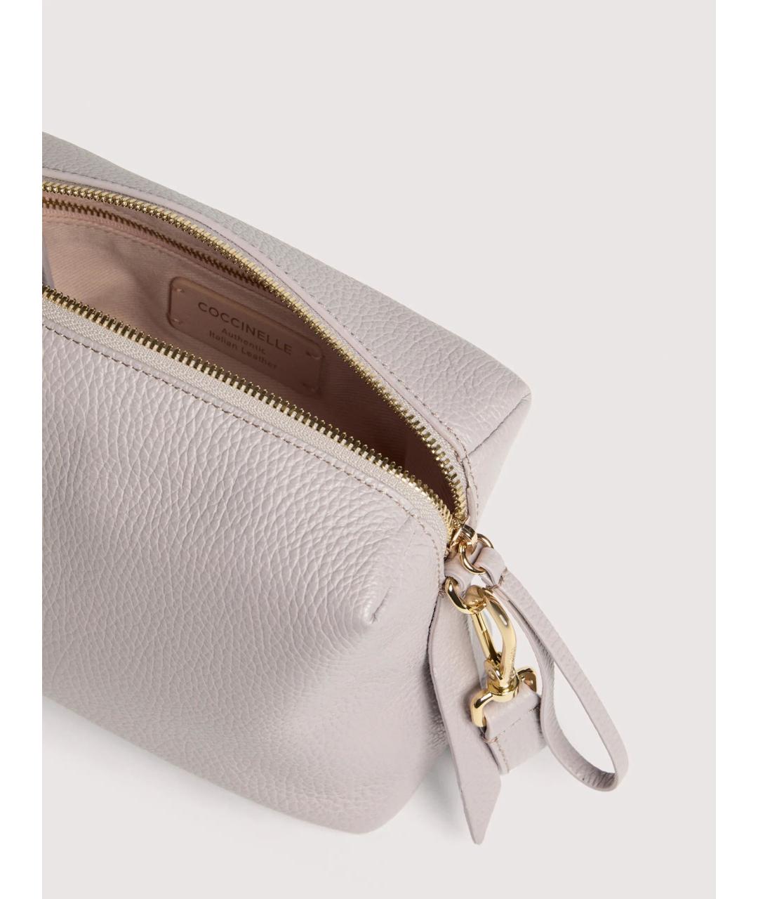 COCCINELLE Серая кожаная сумка через плечо, фото 3