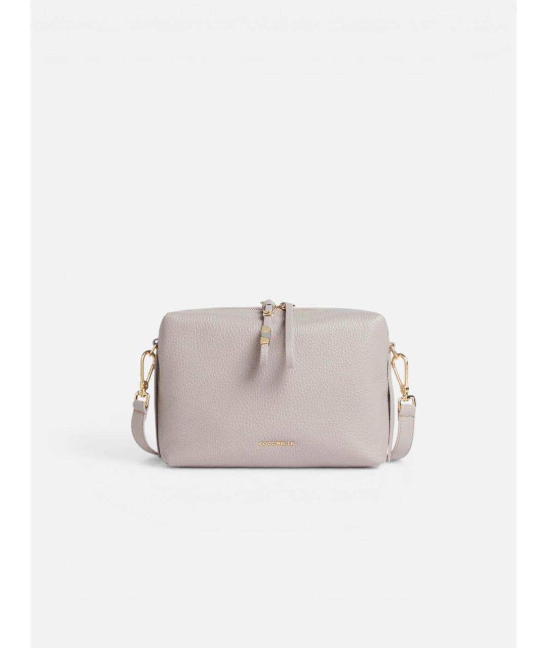 COCCINELLE Серая кожаная сумка через плечо, фото 5