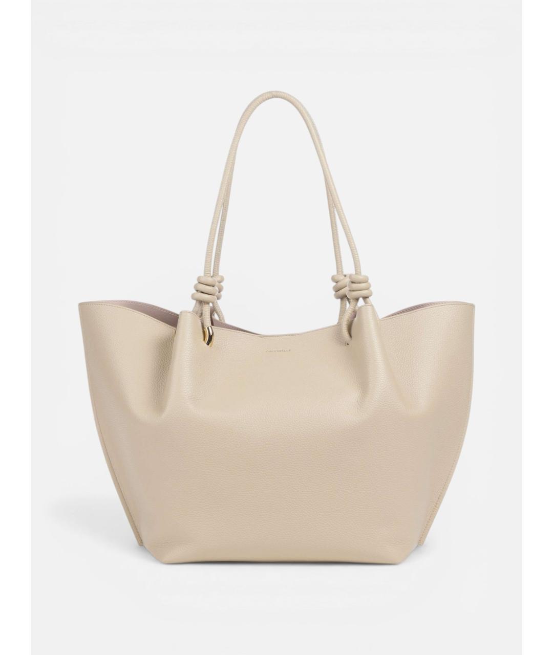 COCCINELLE Бежевая кожаная сумка тоут, фото 6