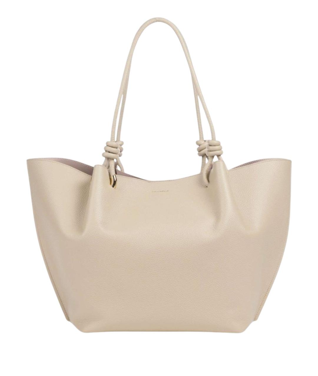 COCCINELLE Бежевая кожаная сумка тоут, фото 1