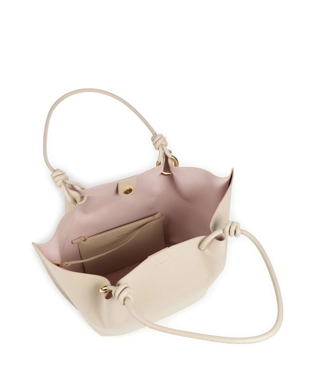 COCCINELLE Бежевая кожаная сумка тоут, фото 5