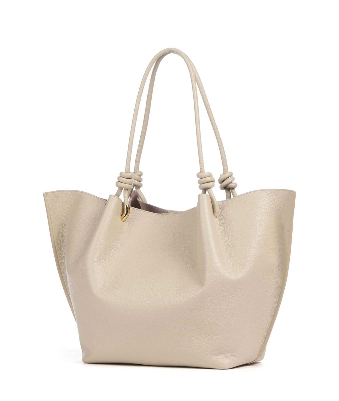 COCCINELLE Бежевая кожаная сумка тоут, фото 2