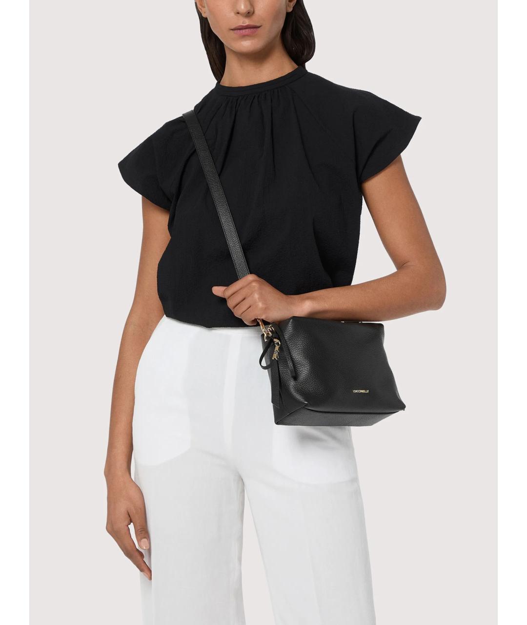 COCCINELLE Черная кожаная сумка через плечо, фото 2
