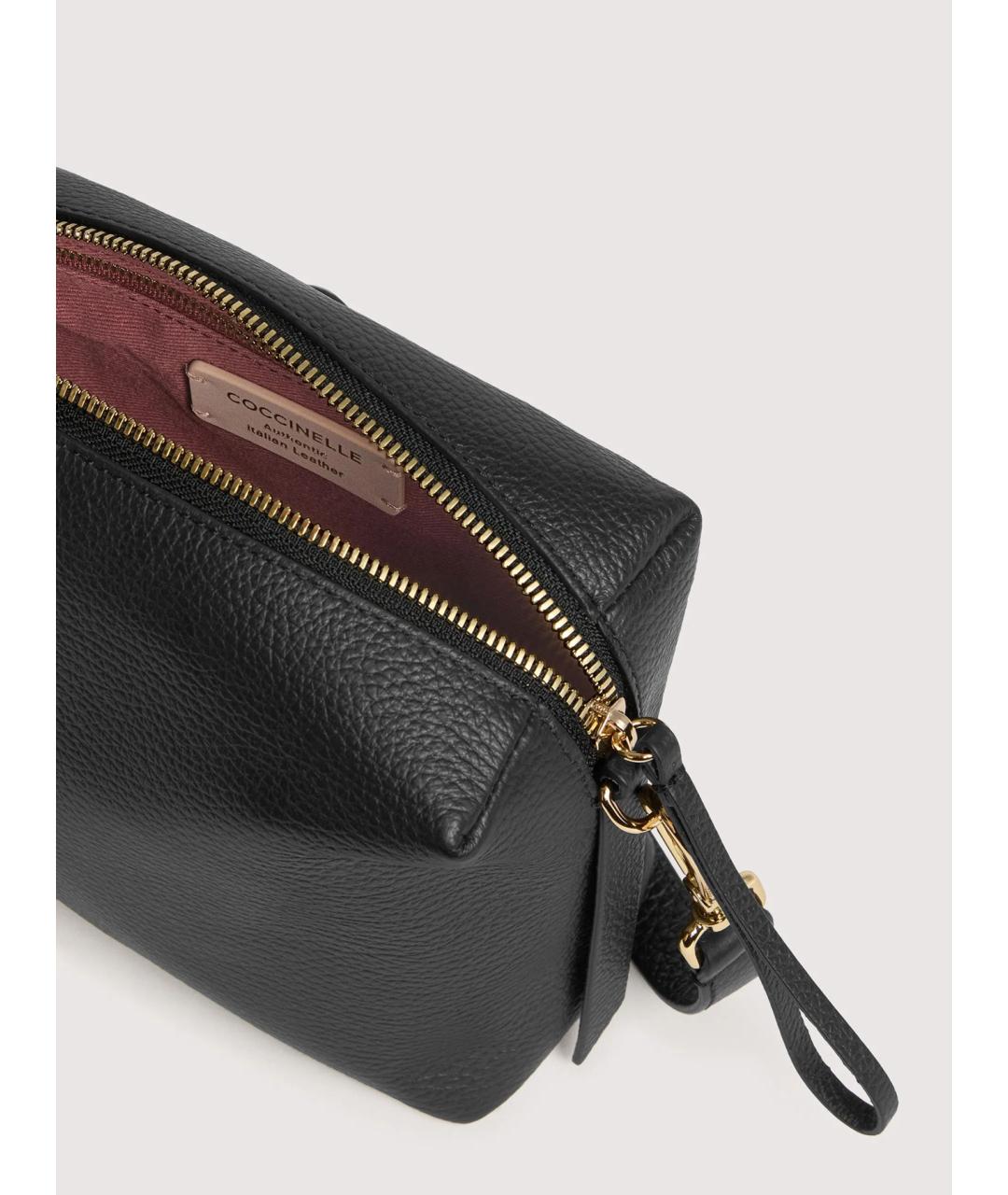 COCCINELLE Черная кожаная сумка через плечо, фото 4
