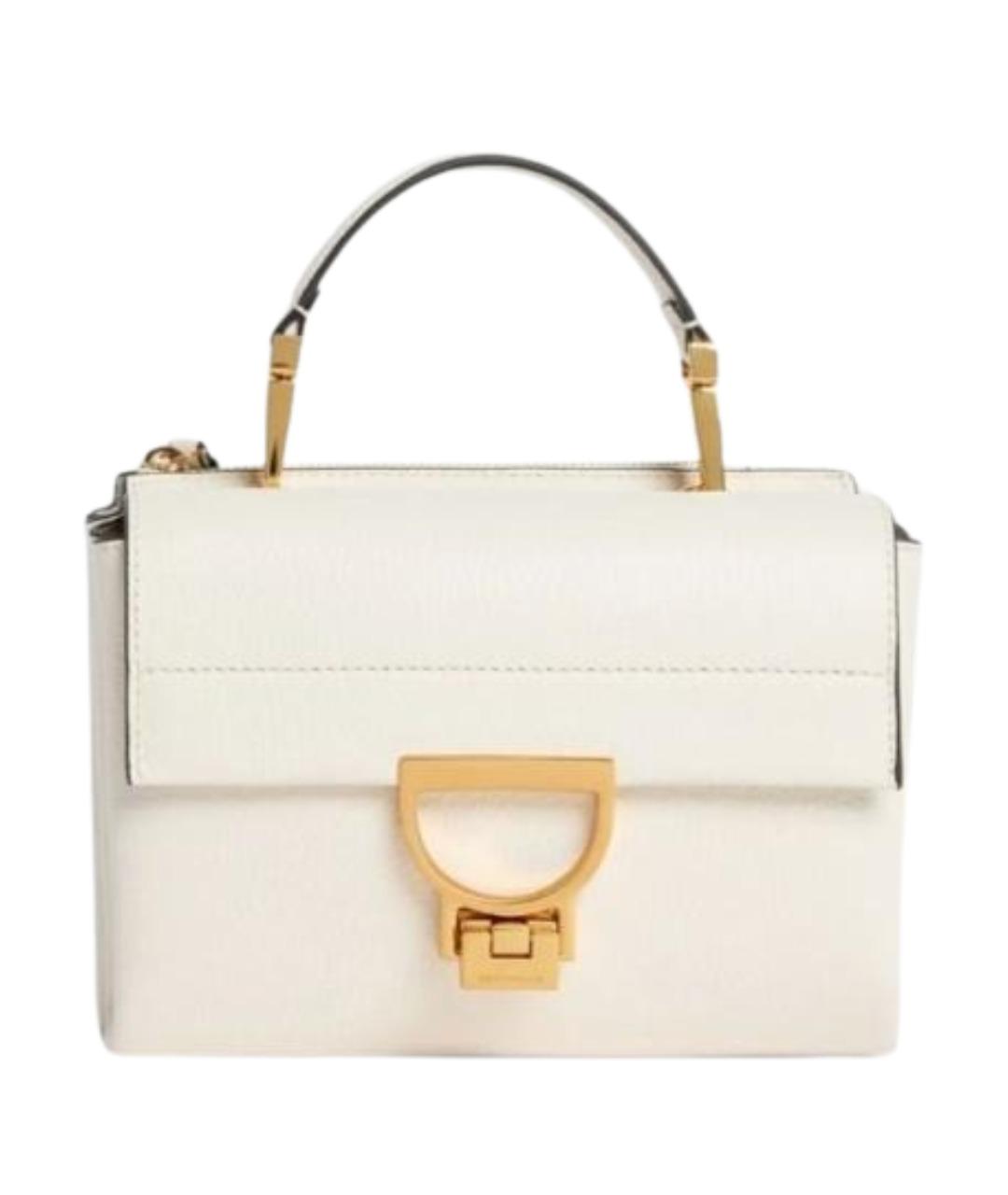 COCCINELLE Белая кожаная сумка с короткими ручками, фото 1