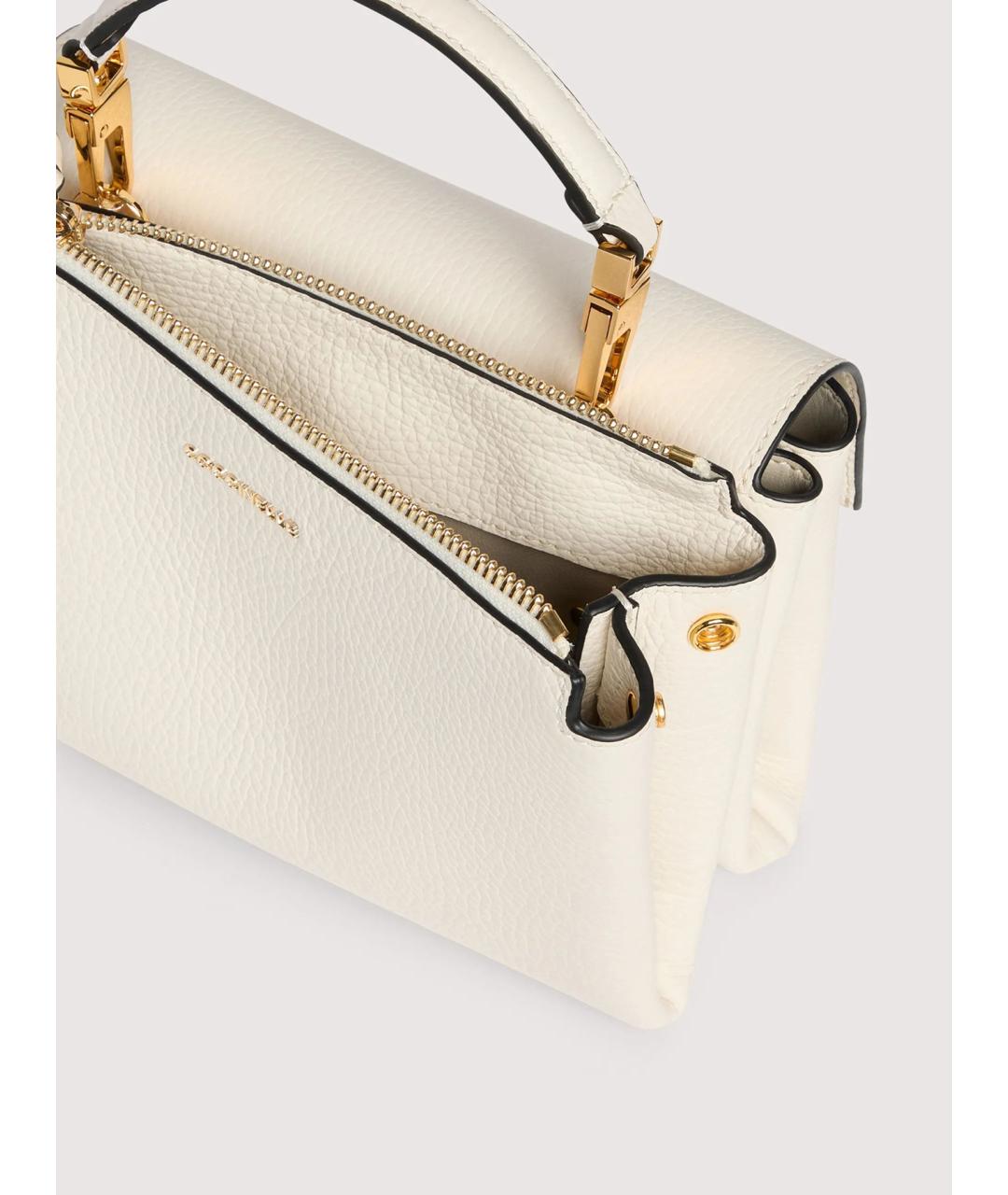 COCCINELLE Белая кожаная сумка с короткими ручками, фото 3