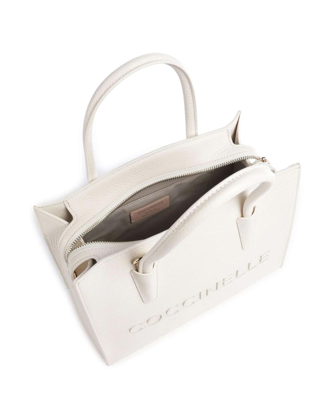COCCINELLE Белая кожаная сумка через плечо, фото 3