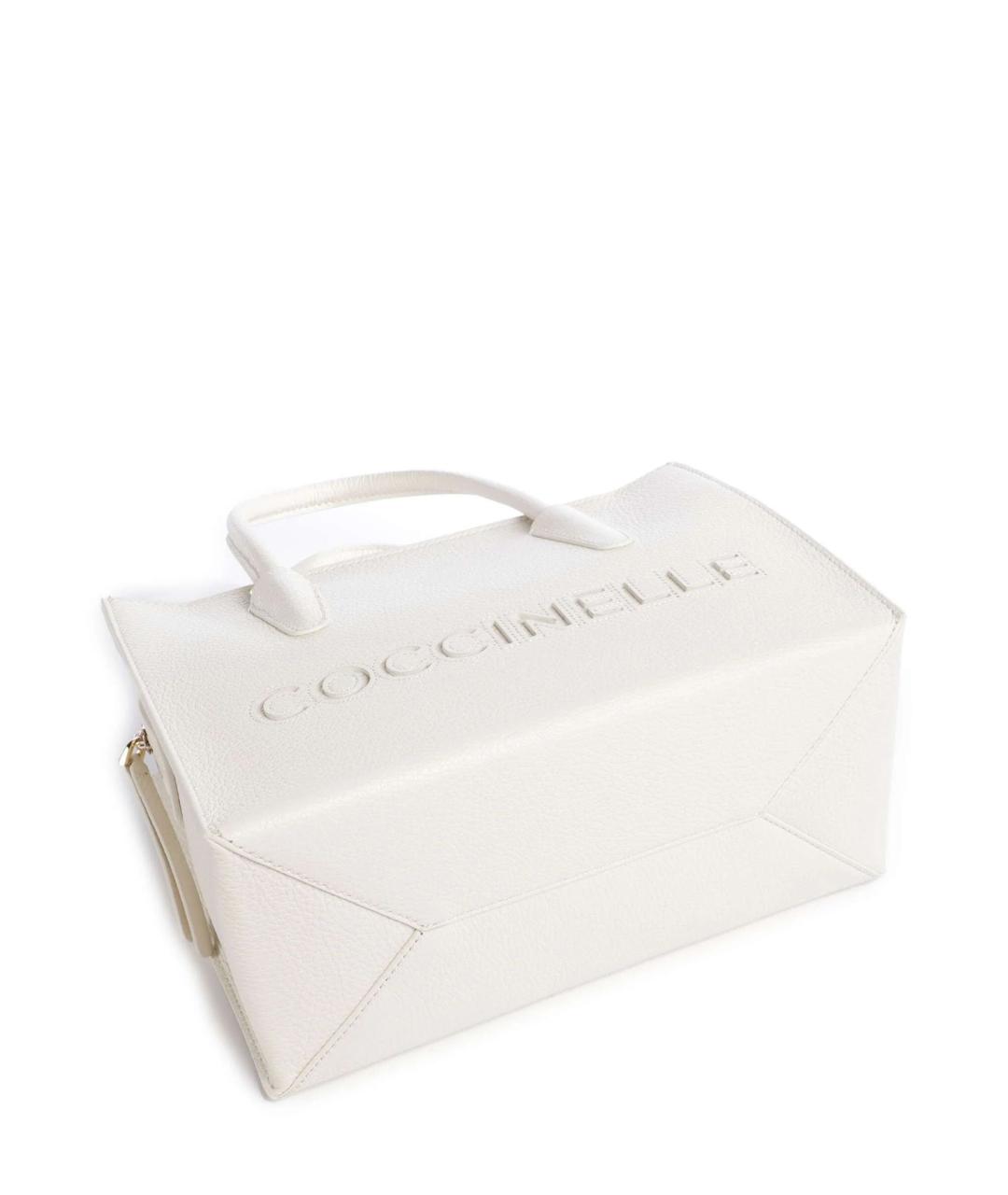 COCCINELLE Белая кожаная сумка через плечо, фото 5