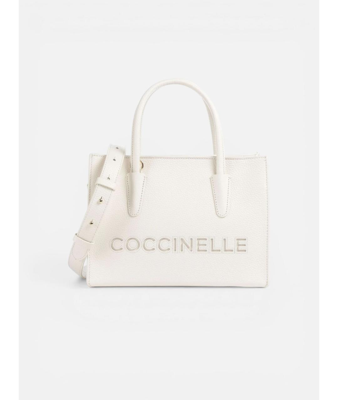 COCCINELLE Белая кожаная сумка через плечо, фото 6