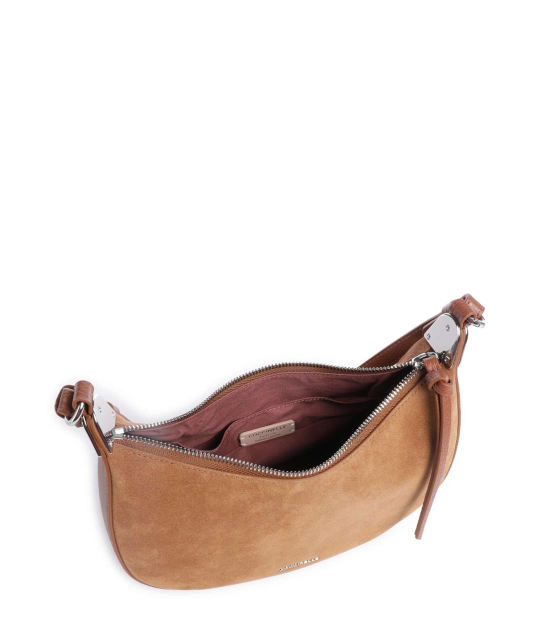 COCCINELLE Коричневая кожаная сумка через плечо, фото 3