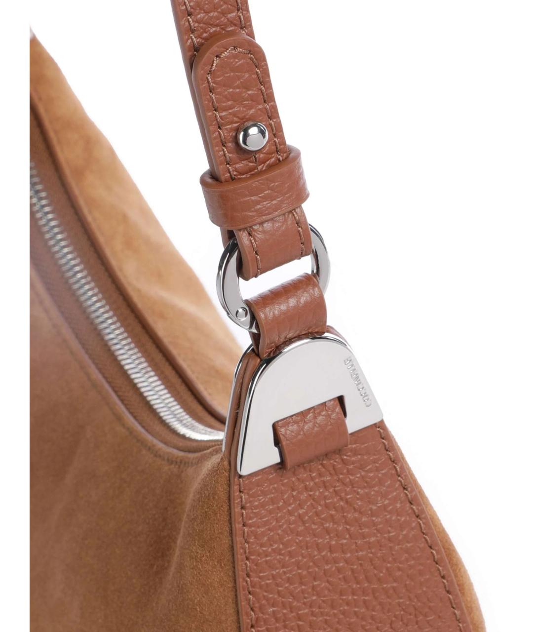 COCCINELLE Коричневая кожаная сумка через плечо, фото 4