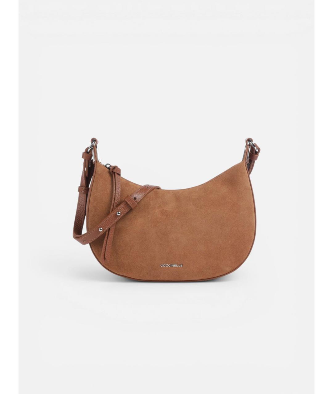 COCCINELLE Коричневая кожаная сумка через плечо, фото 6
