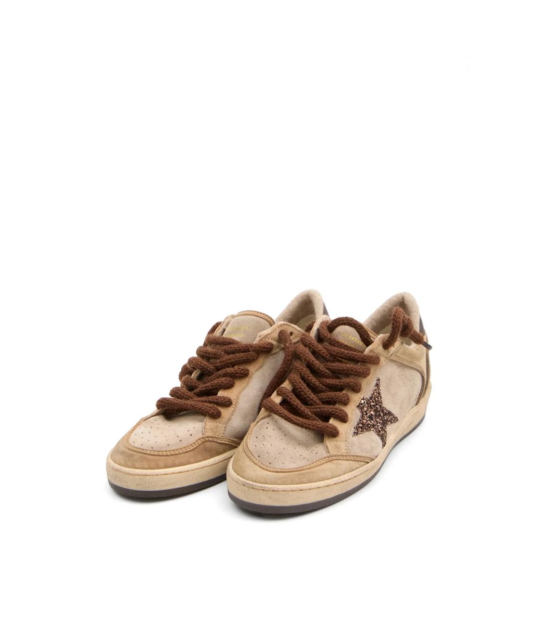 GOLDEN GOOSE DELUXE BRAND Бежевые замшевые кеды, фото 3