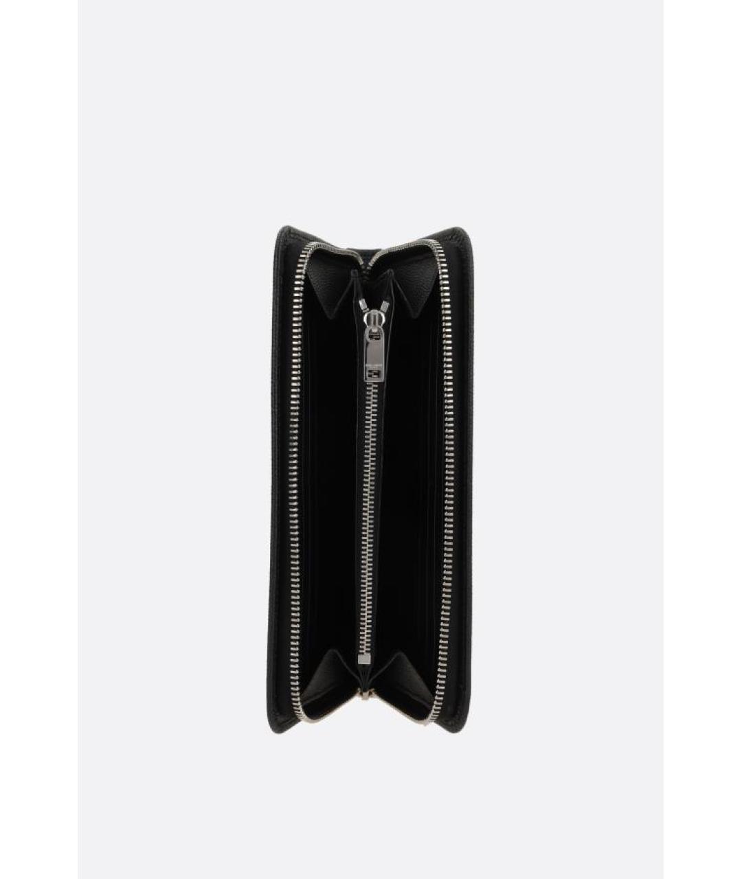 SAINT LAURENT Черный кожаный кошелек, фото 2