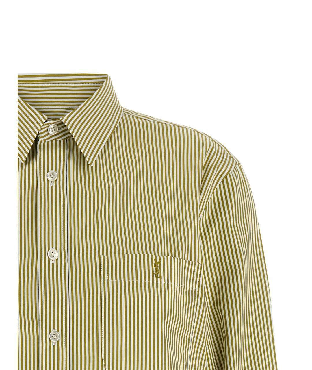 SAINT LAURENT Зеленая хлопковая рубашка, фото 3