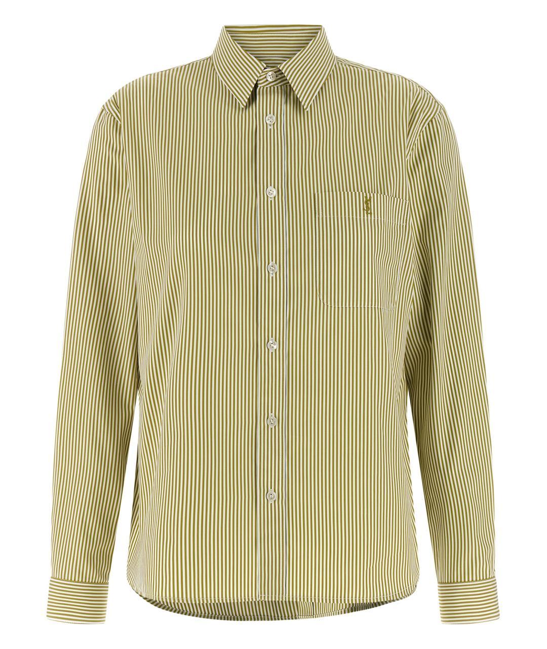 SAINT LAURENT Зеленая хлопковая рубашка, фото 1
