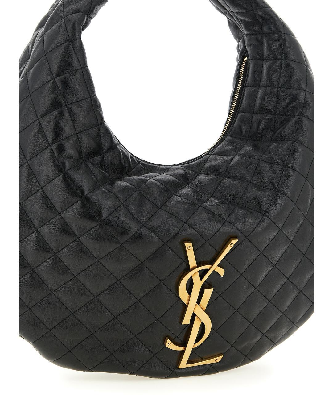 SAINT LAURENT Черная кожаная сумка через плечо, фото 3