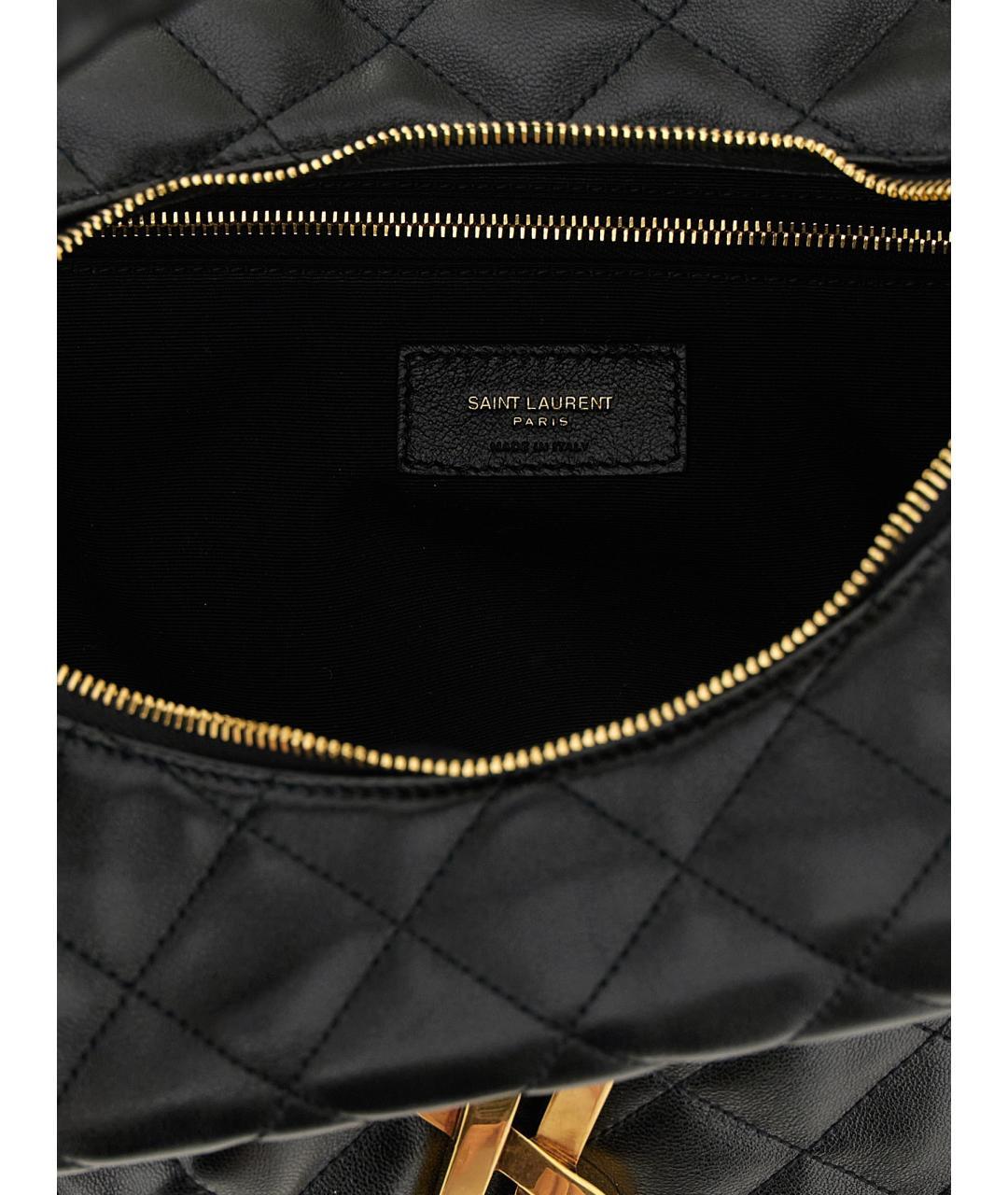SAINT LAURENT Черная кожаная сумка через плечо, фото 4