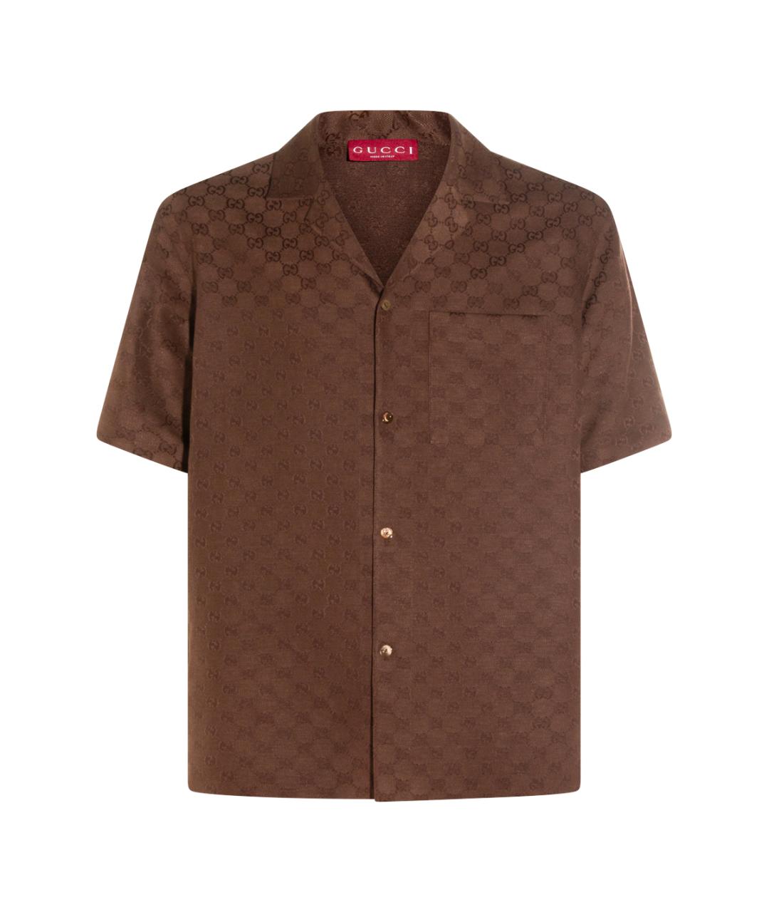 GUCCI Коричневая классическая рубашка, фото 1
