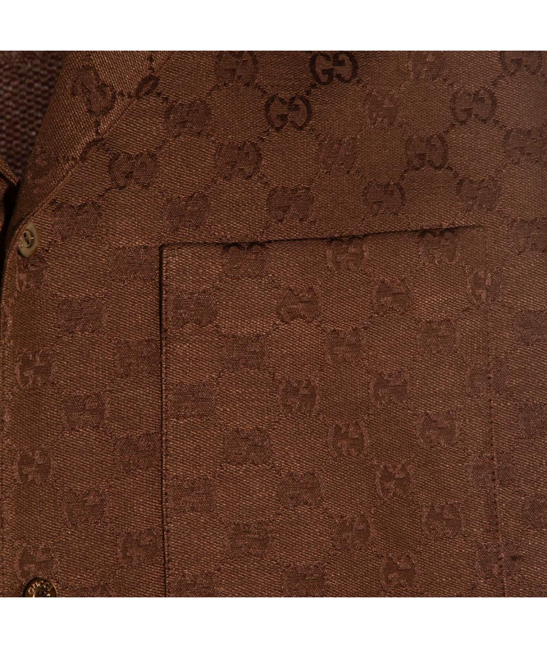 GUCCI Коричневая классическая рубашка, фото 3