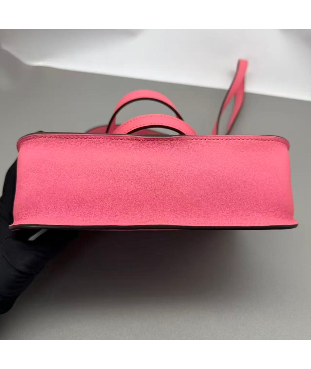 HERMES Розовая кожаная сумка через плечо, фото 6