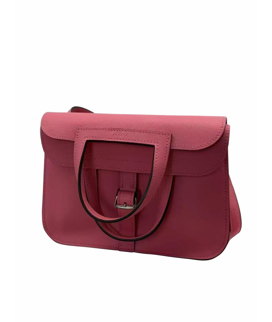 HERMES Розовая кожаная сумка через плечо, фото 1