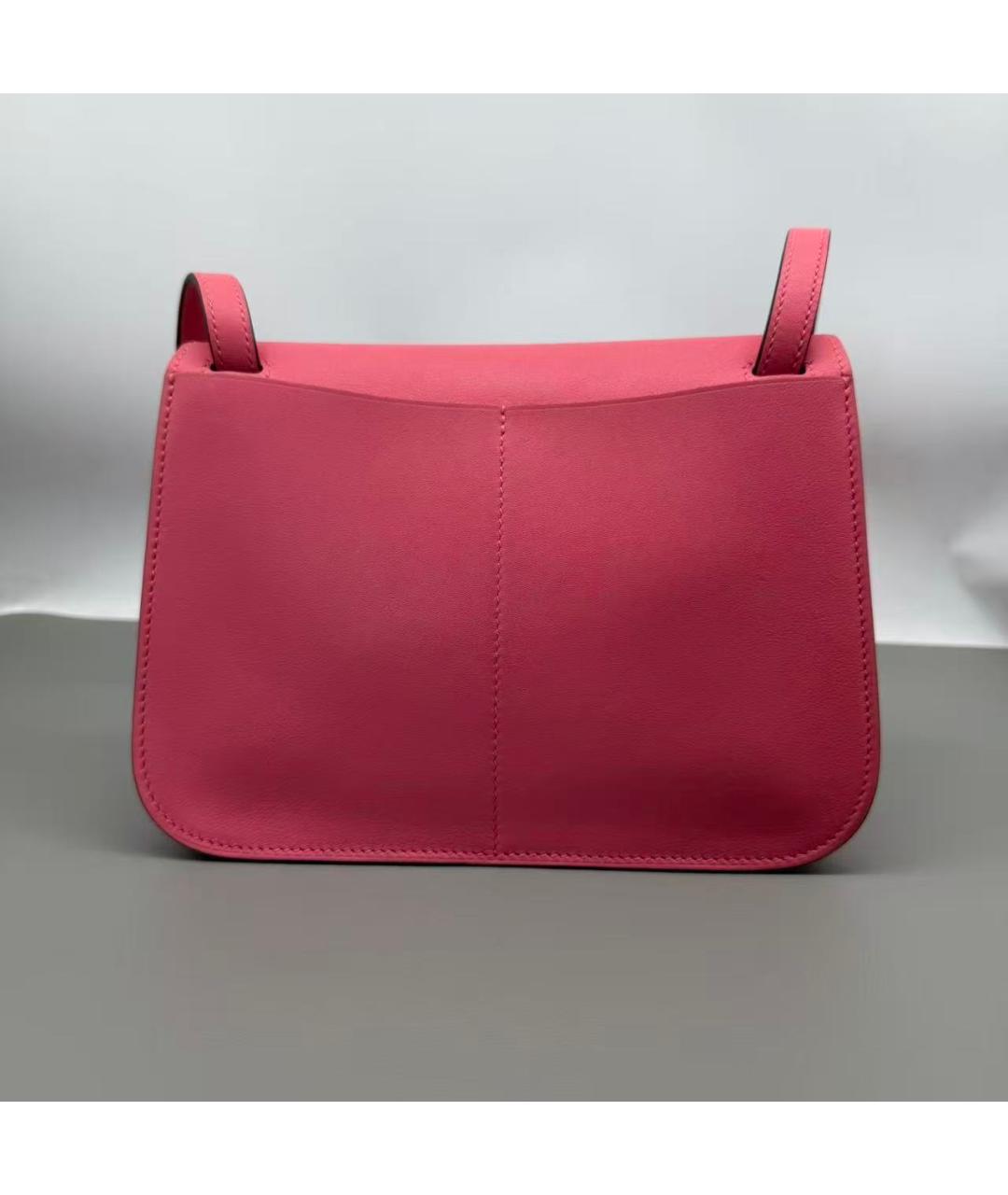 HERMES Розовая кожаная сумка через плечо, фото 3