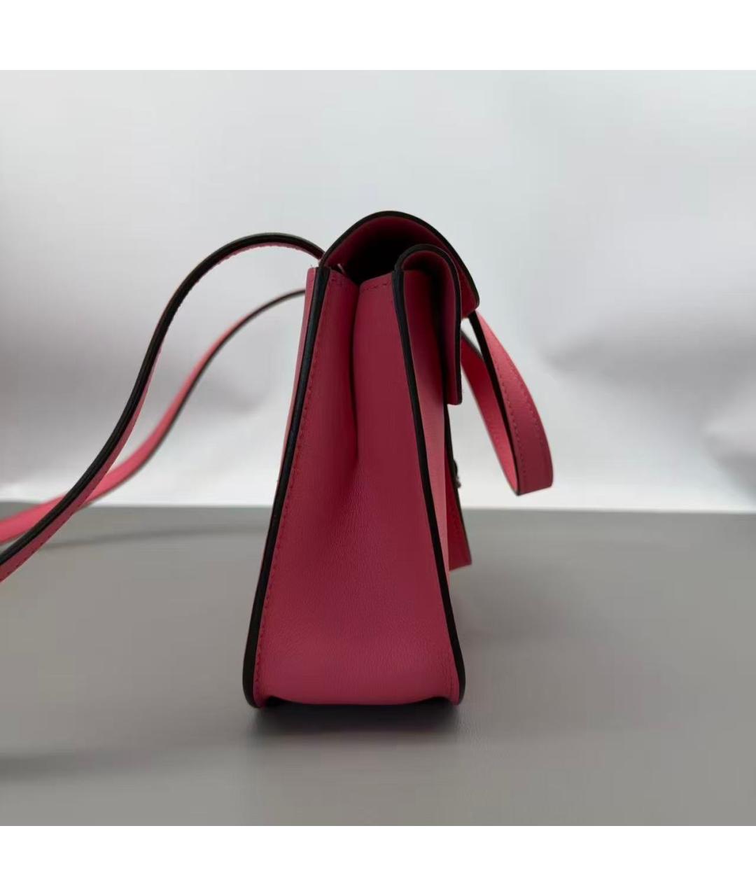 HERMES Розовая кожаная сумка через плечо, фото 4