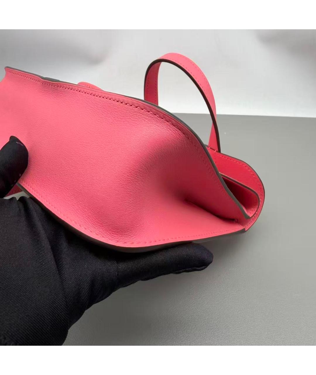 HERMES Розовая кожаная сумка через плечо, фото 5