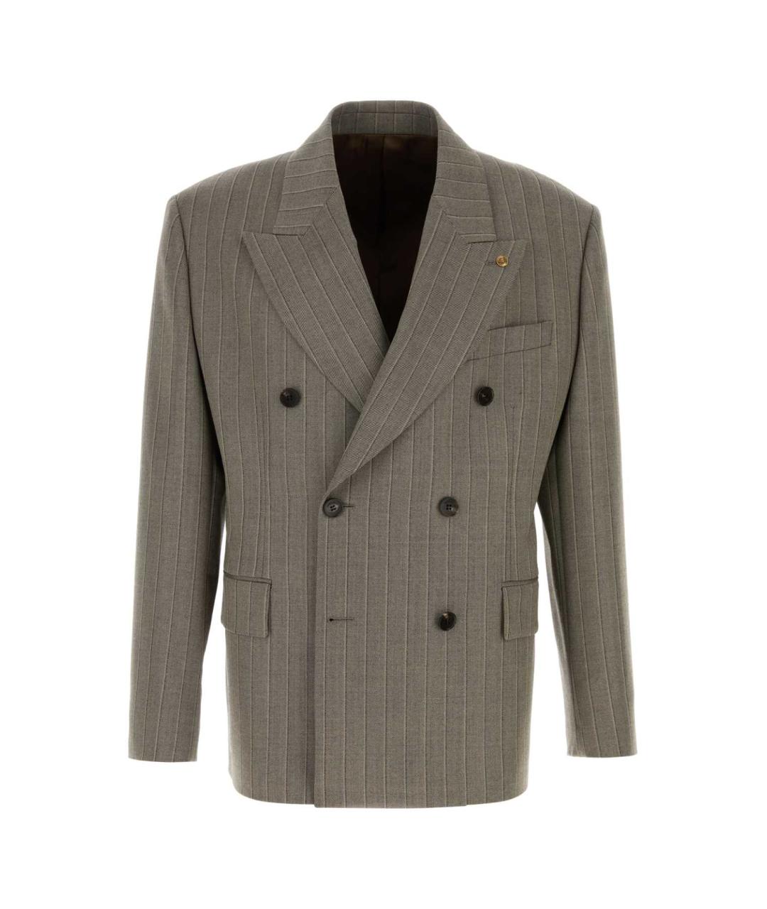 VERSACE Серый шерстяной пиджак, фото 1