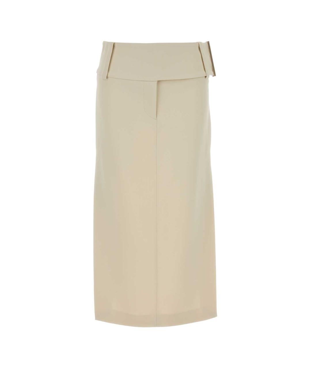 SPORTMAX Белая вискозная юбка миди, фото 1