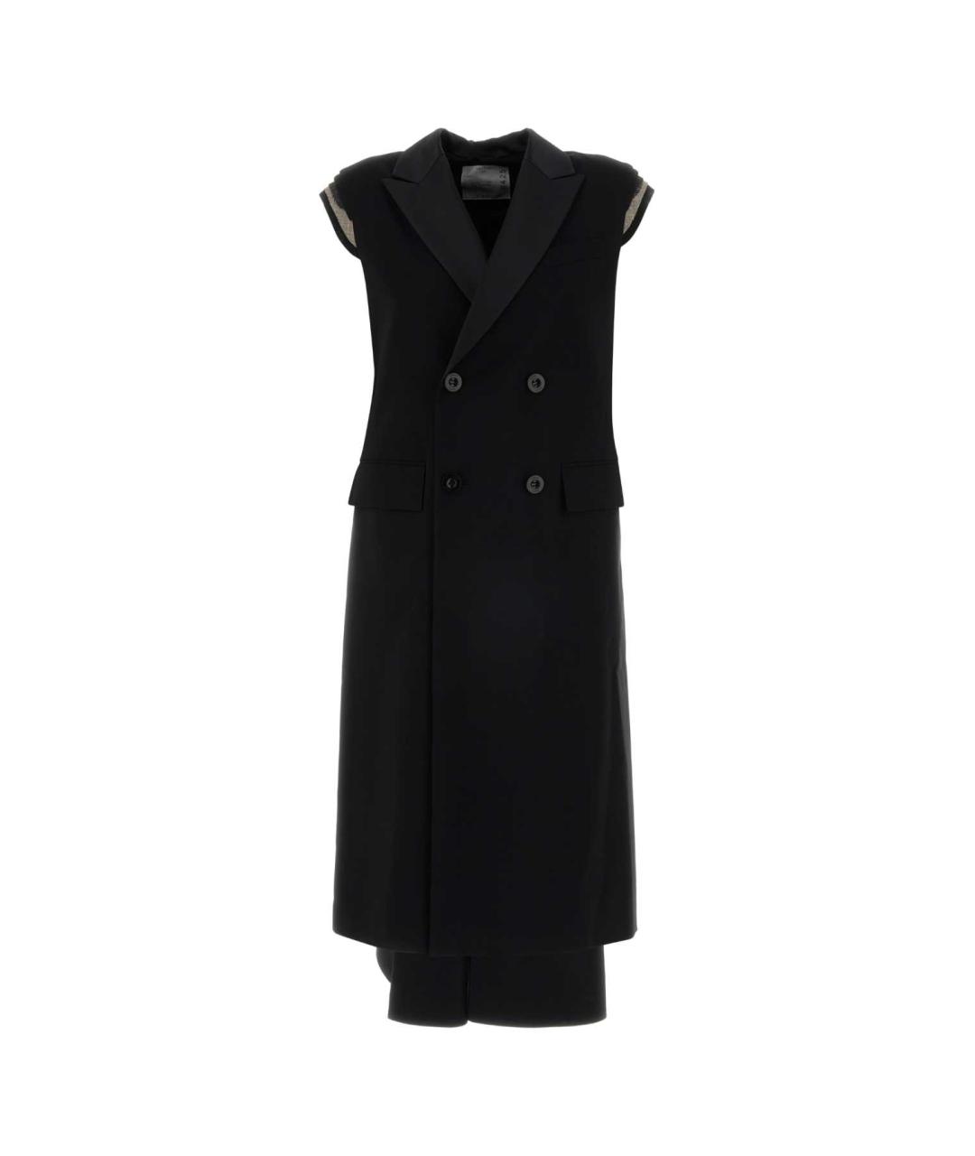 SACAI Черный шерстяной жилет, фото 1