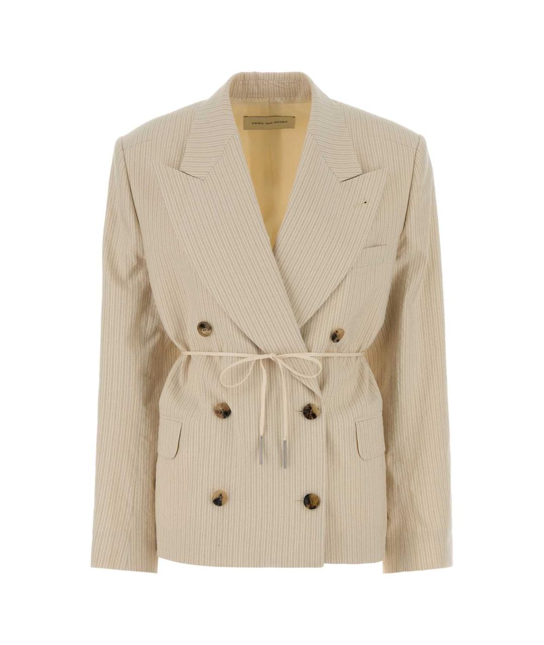 DRIES VAN NOTEN Бежевый хлопковый жакет/пиджак, фото 1