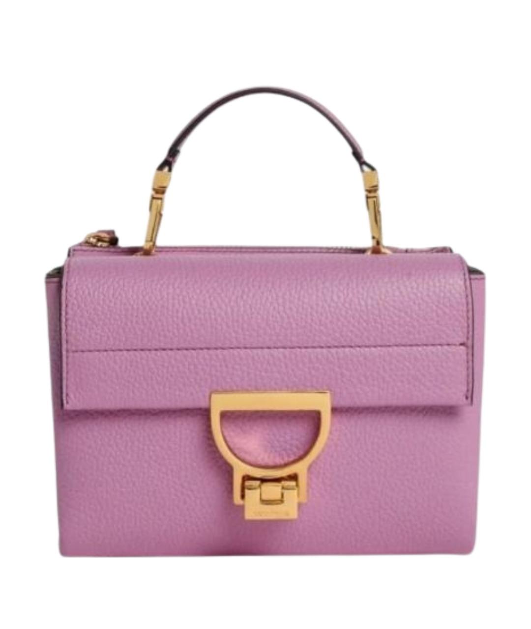 COCCINELLE Фиолетовая кожаная сумка с короткими ручками, фото 1