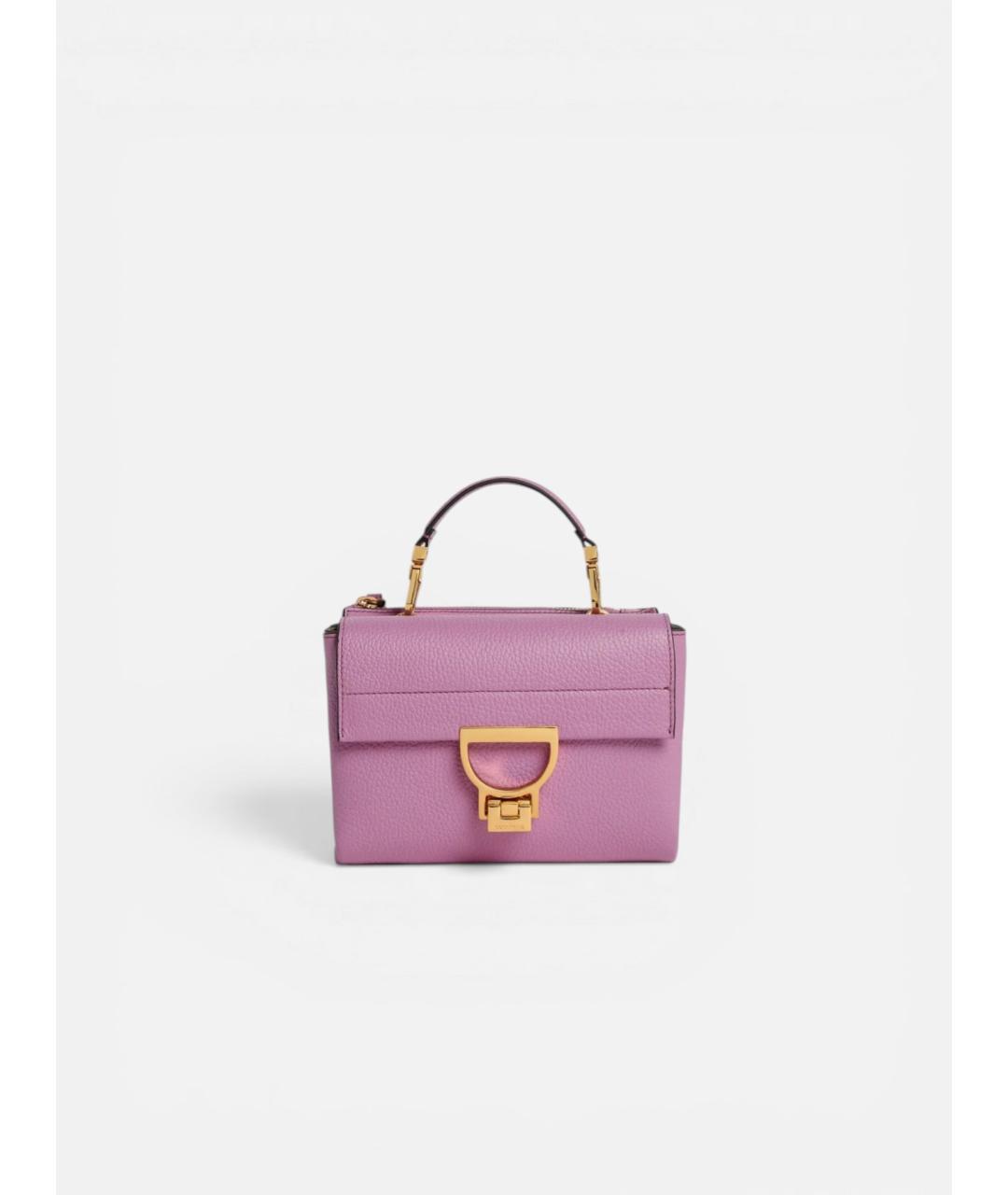 COCCINELLE Фиолетовая кожаная сумка с короткими ручками, фото 5