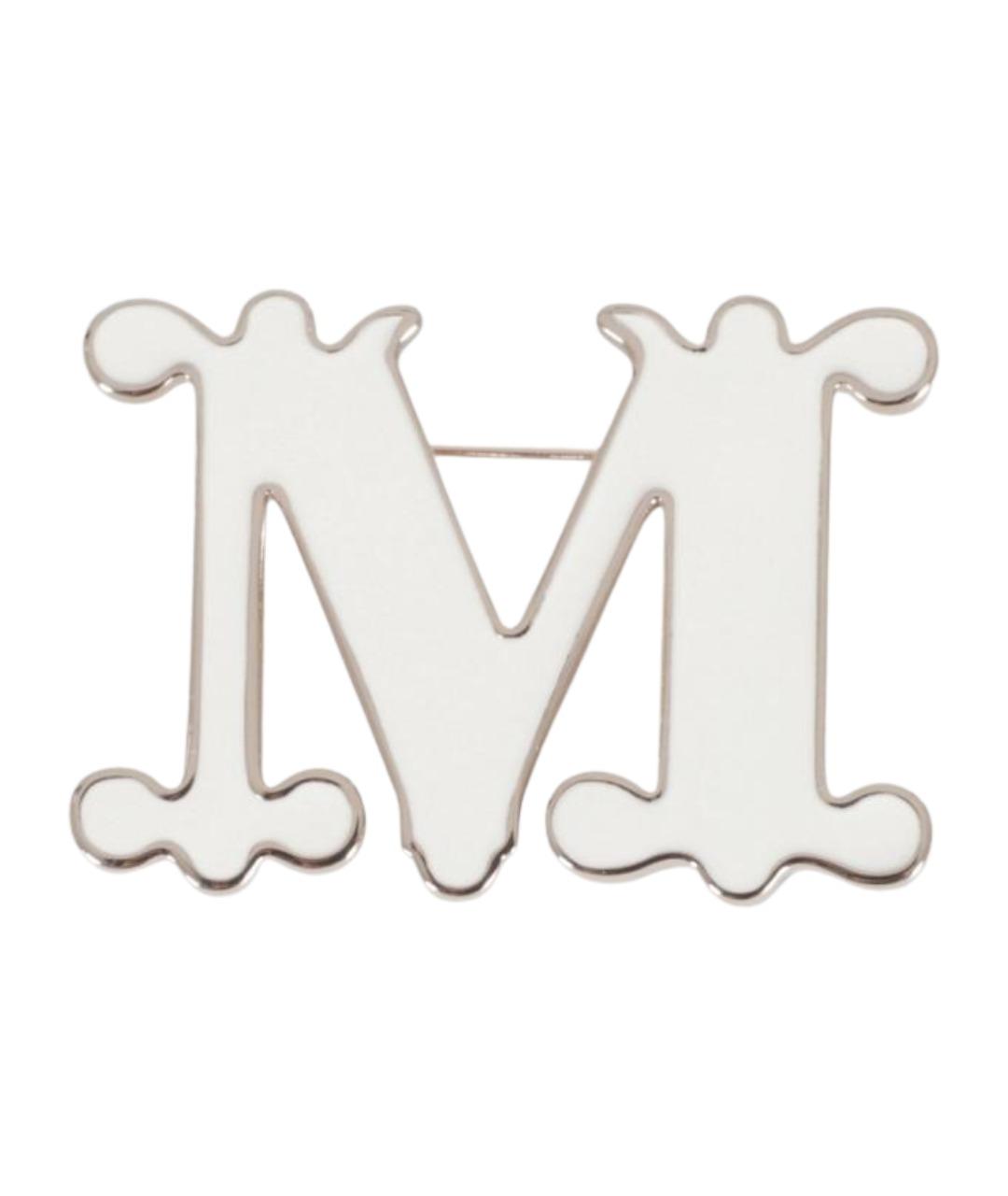 MAX MARA Белая металлическая булавка / брошь, фото 1